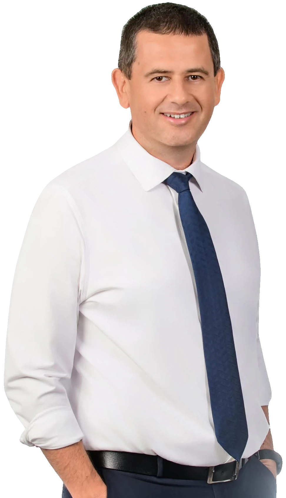 Adil Šuta u bijeloj košulji i plavoj kravati